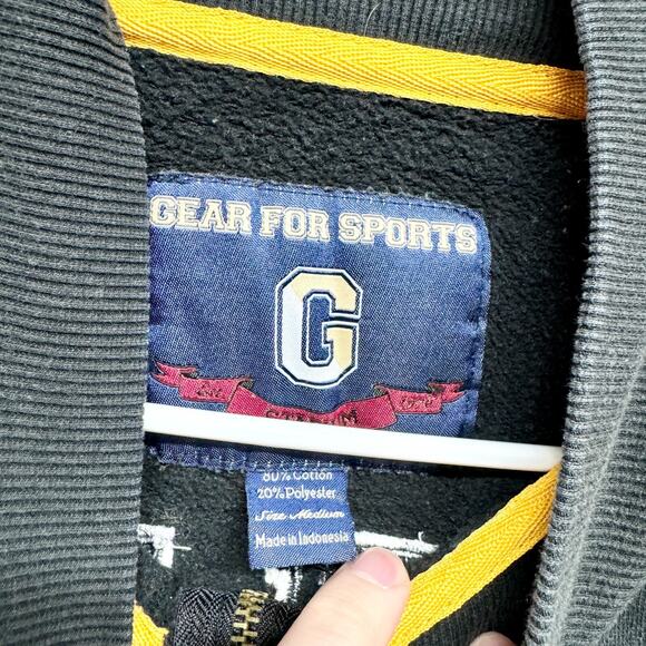 Boston Bruins Men's L G-III Full Zip Sweater Yellow Trim NHL Hockey Sportswear - Picture 2 of 3